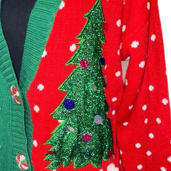 Holiday Time - Festive Holiday Cardigan Sweater - Size Small - Picture 4 of 12